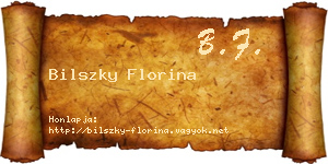 Bilszky Florina névjegykártya
